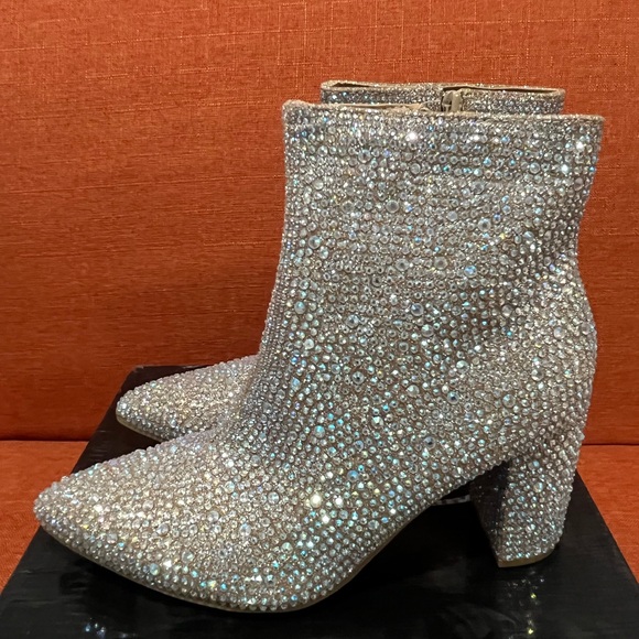 Forever Link Glittering Champagne Ankle Boots - Picture 3 of 6
